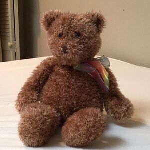 Brown Teddy Bear with Colorful Bow